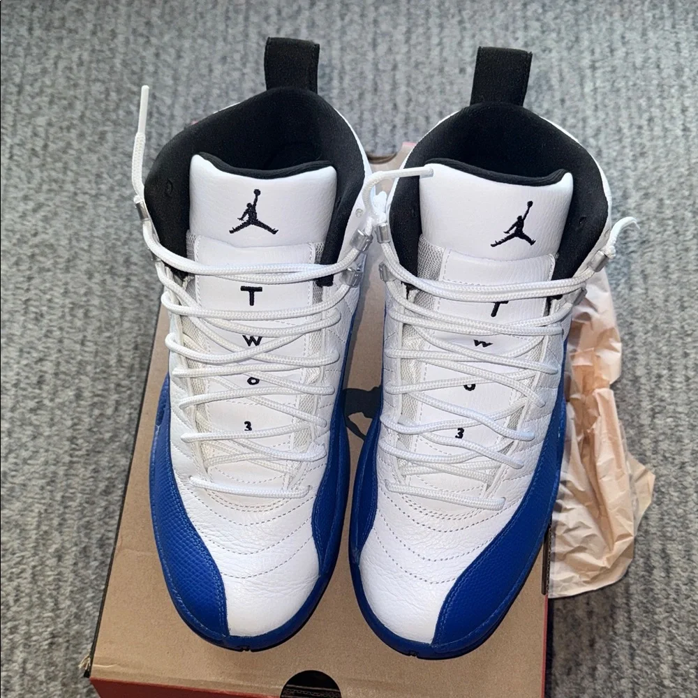 Jordan 12s Sneakers White and Blue - Picture 3 of 6